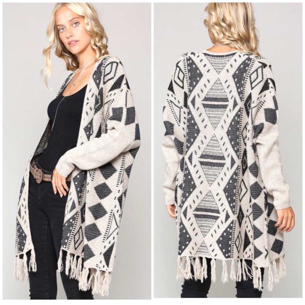 WILLIE Open-Front Loose Fit Cardigan Sweater